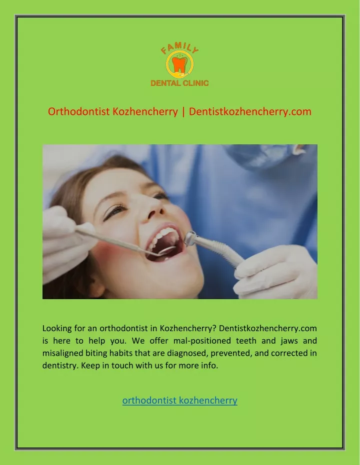 orthodontist kozhencherry dentistkozhencherry com