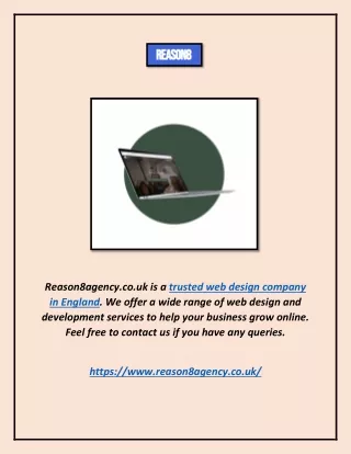 Trusted Web Design Company In England | Reason8agency.co.uk