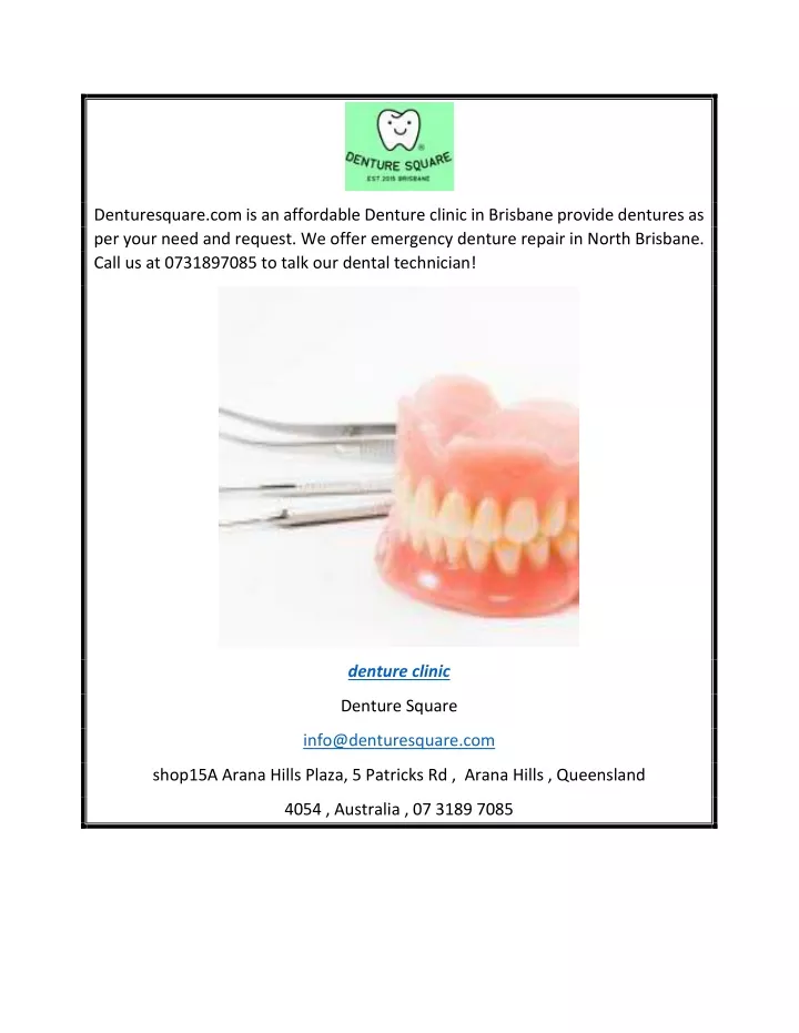 denturesquare com is an affordable denture clinic