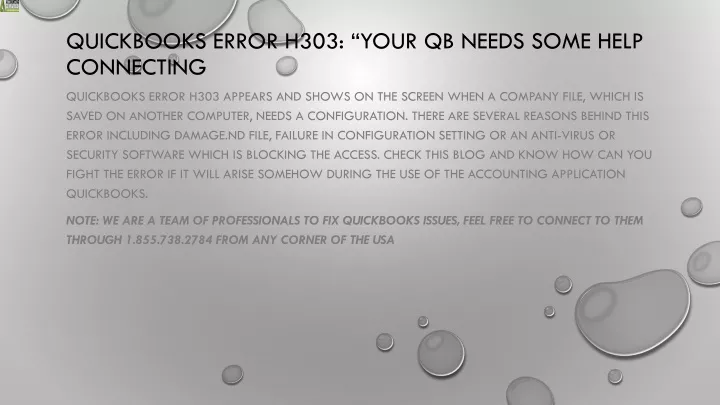 quickbooks error h303 your qb needs some help connecting