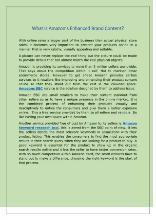 what is amazon s enhanced brand content what
