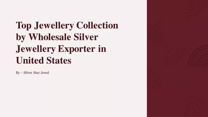 top jewellery collection by wholesale silver