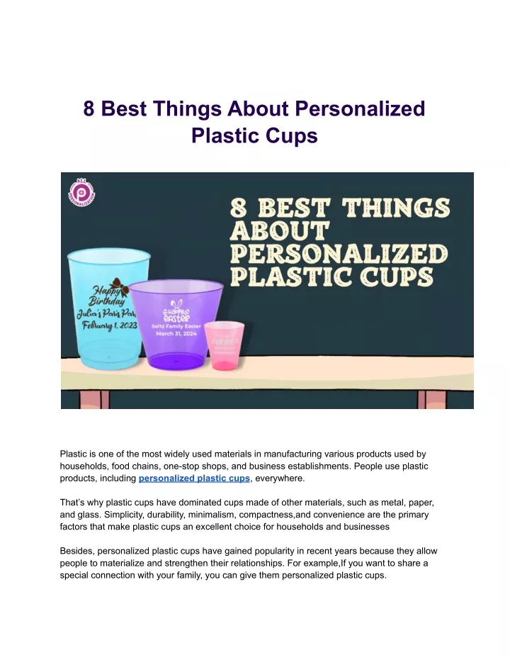 8 best things about personalized plastic cups