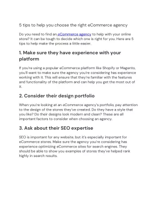 5 tips to help you choose the right ecommerce