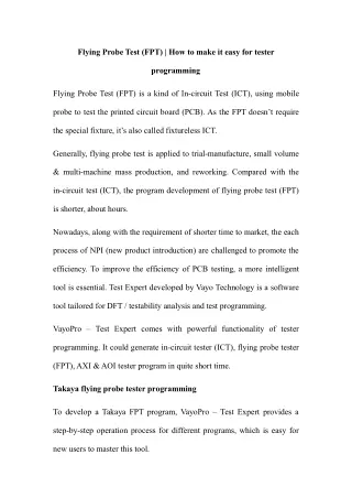 flying probe test fpt how to make it easy