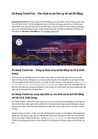 Dịch vụ cho thuê xe tự lái Đà Nẵng - Gọi Là Có Ngay