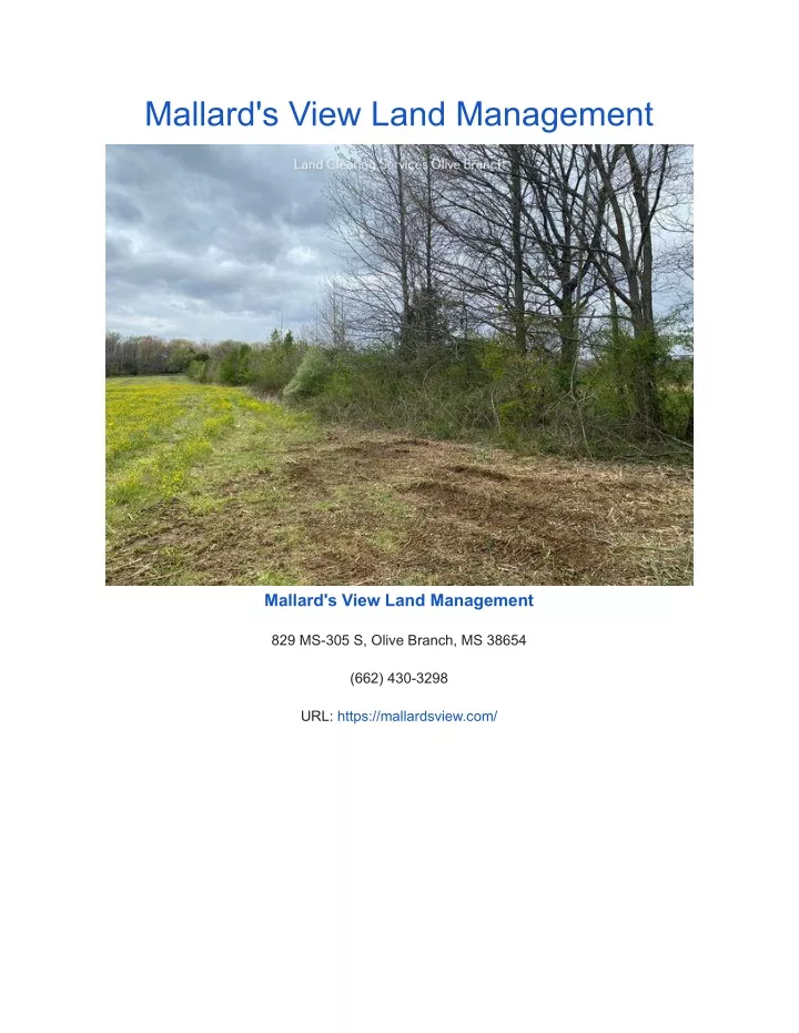 mallard s view land management