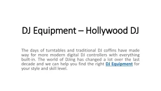DJ Equipment - Hollywood DJ