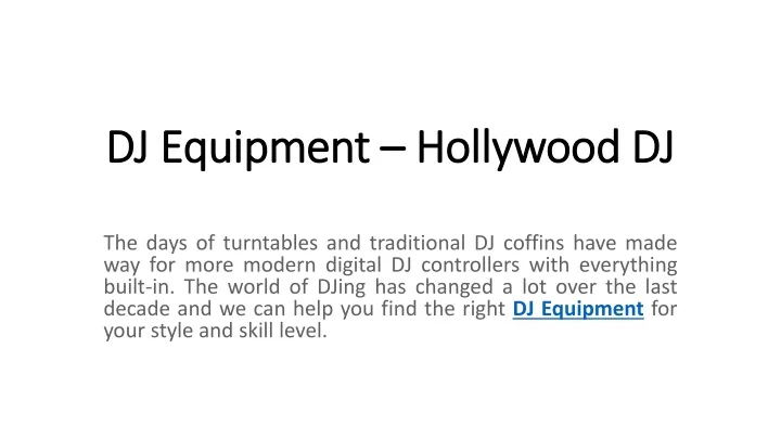 dj equipment hollywood dj