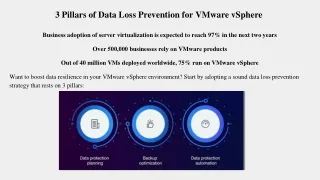 3 Pillars of Data Loss Prevention for VMware vSphere