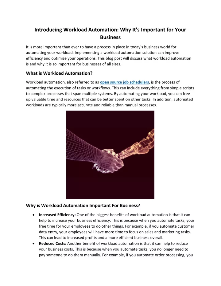 introducing workload automation