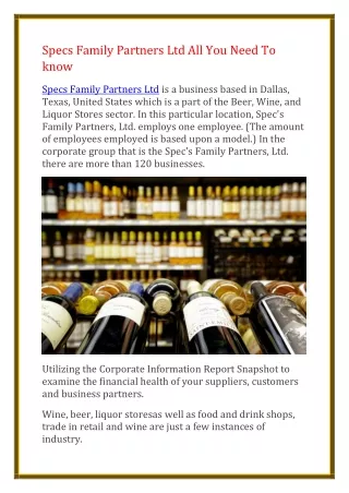 specs family partners ltd all you need to know