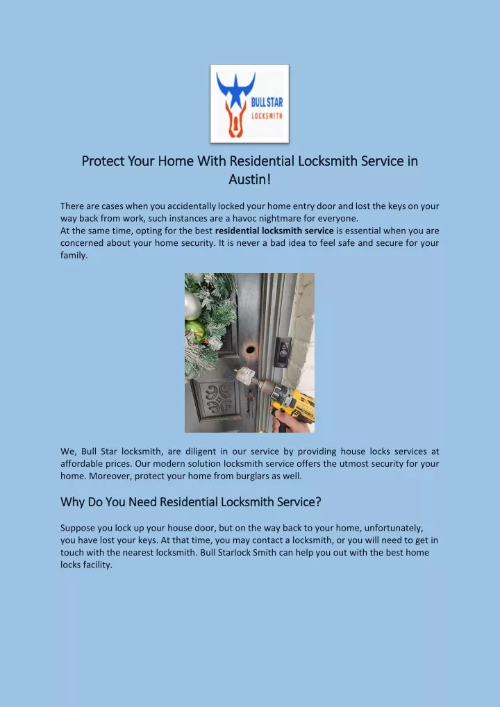protect your home with residential locksmith