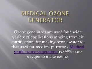 Medical ozone generator