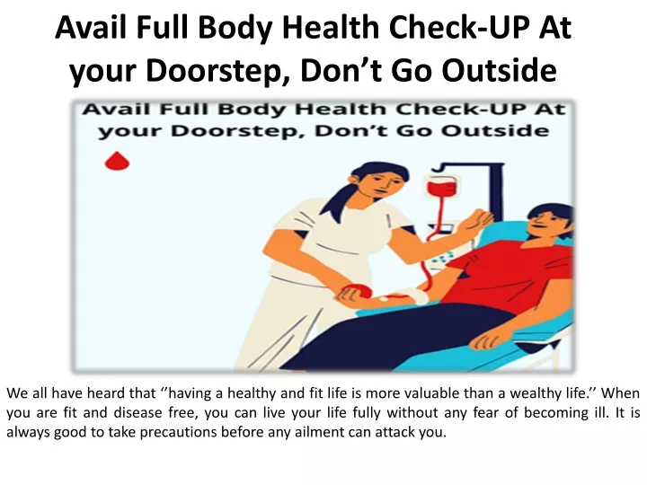avail full body health check up at your doorstep
