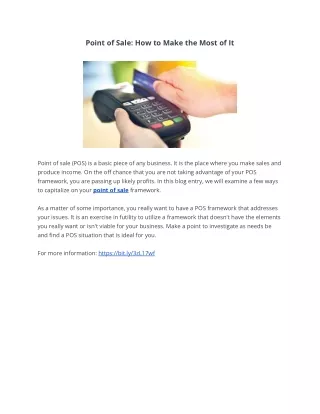 point of sale how to make the most of it