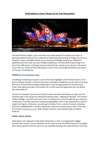 Vivid Sydney is here Check out its top attraction
