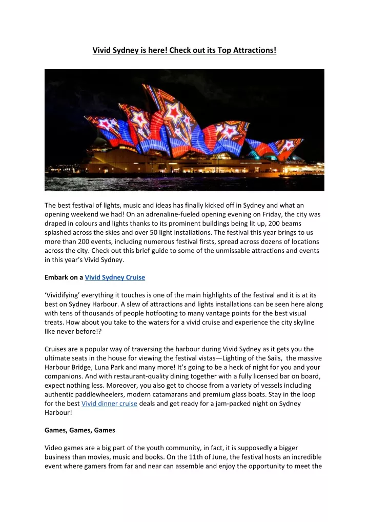 vivid sydney is here check out its top attractions