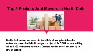 Top 5Packers And Movers In North delhi