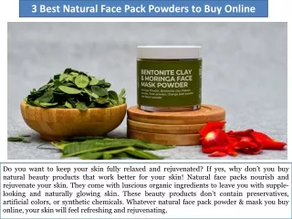 3 Best Natural Face Pack Powders to Buy Online