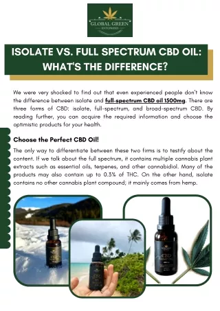 Isolate vs. Full Spectrum CBD Oil: What's The Difference?