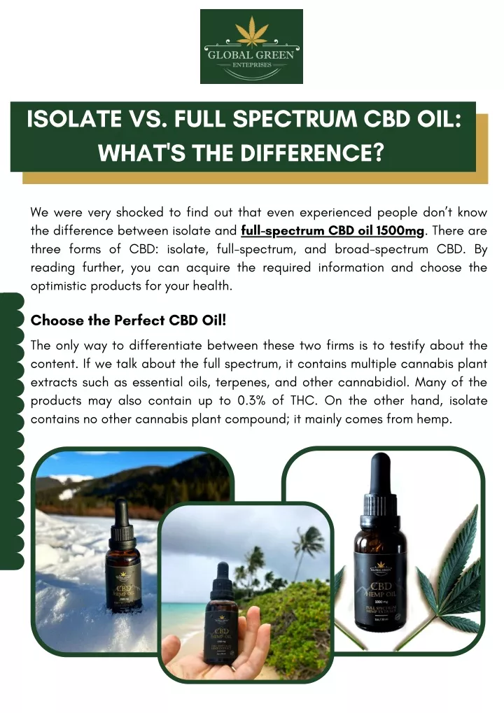 isolate vs full spectrum cbd oil what