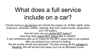 What does a full service include on a car_