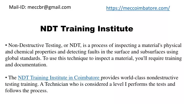 ndt training institute