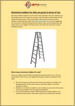aluminium ladders for sale are great in terms