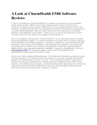 a look at charmhealth emr software reviews