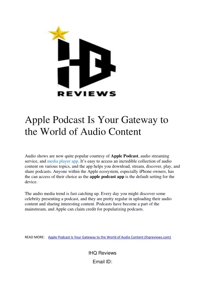 apple podcast is your gateway to the world