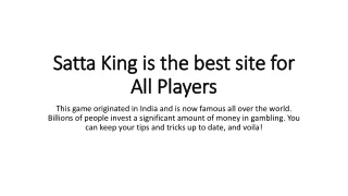 Satta King is the best site for All