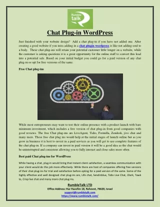 chat plug in wordpress