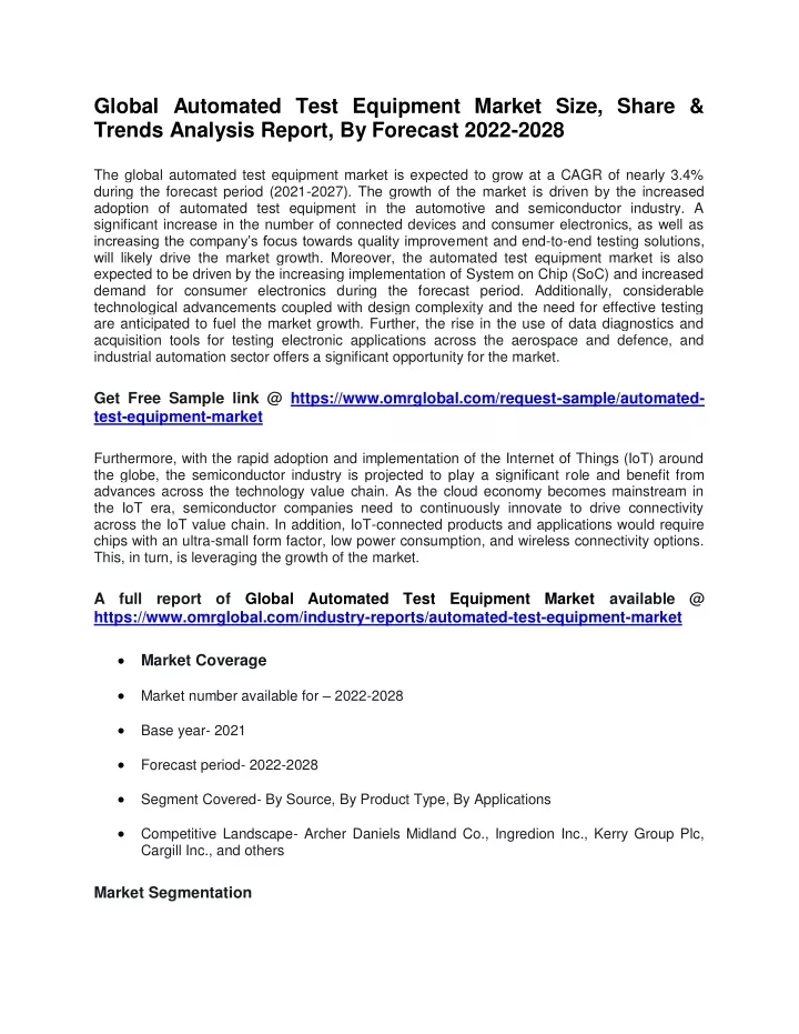global automated test equipment market size share