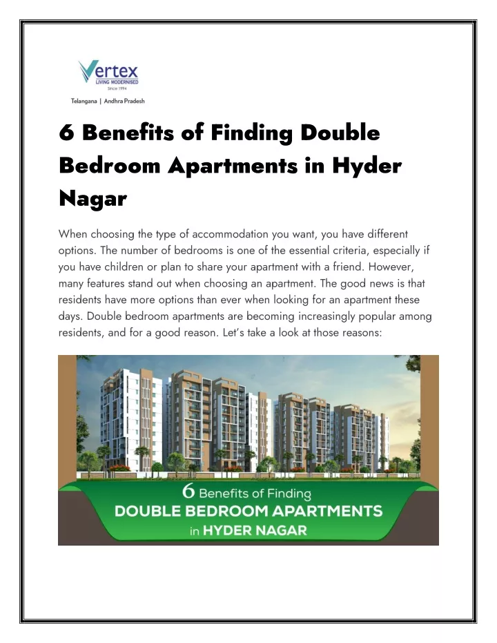 6 benefits of finding double bedroom apartments