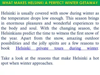what makes helsinki a perfect winter getaway