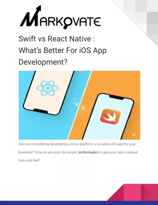 Swift vs React Native : What’s Better For iOS App Development?