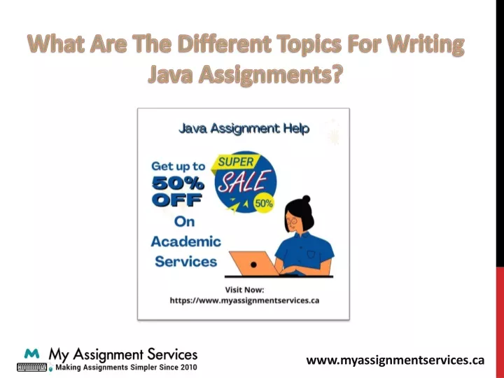 what are the different topics for writing java