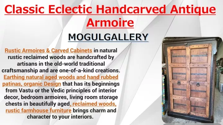 classic eclectic handcarved antique armoire