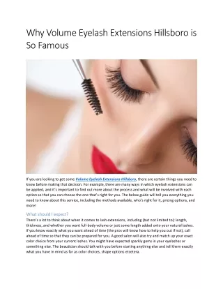 Why Volume Eyelash Extensions Hillsboro is So Famous