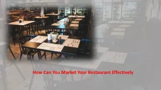 How Can You Market Your Restaurant Effectively
