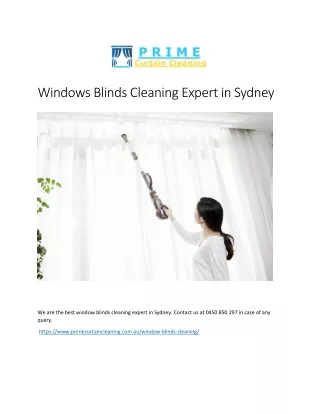 Windows Blinds Cleaning Expert in Sydney