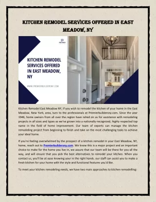 Kitchen Remodel Services Offered in East Meadow