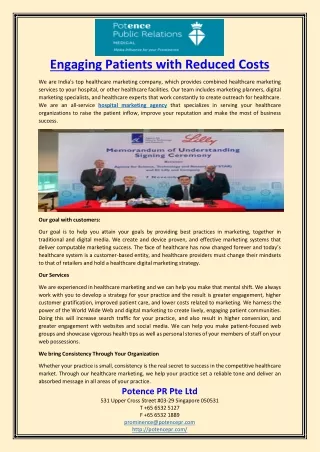 engaging patients with reduced costs