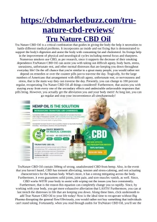 https://cbdmarketbuzz.com/tru-nature-cbd-reviews/