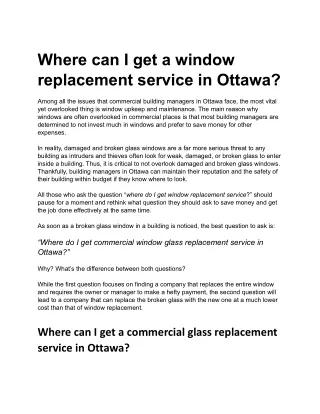 Where can I get a window replacement service in Ottawa_