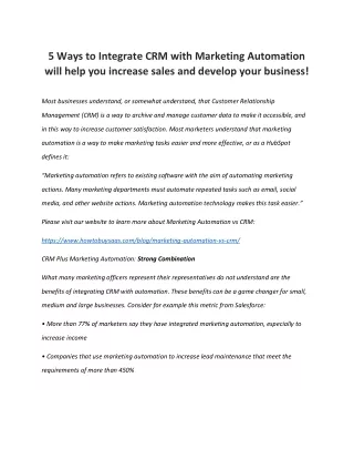 5 ways to integrate crm with marketing automation