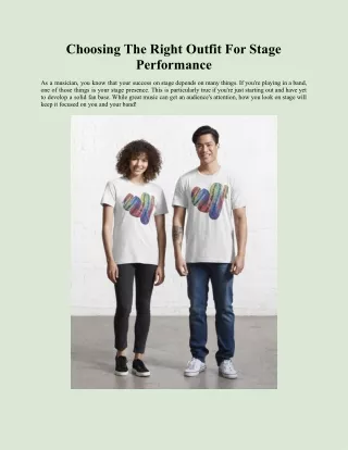 Choosing The Right Outfit For Stage Performance