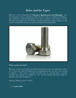 bolts and its types