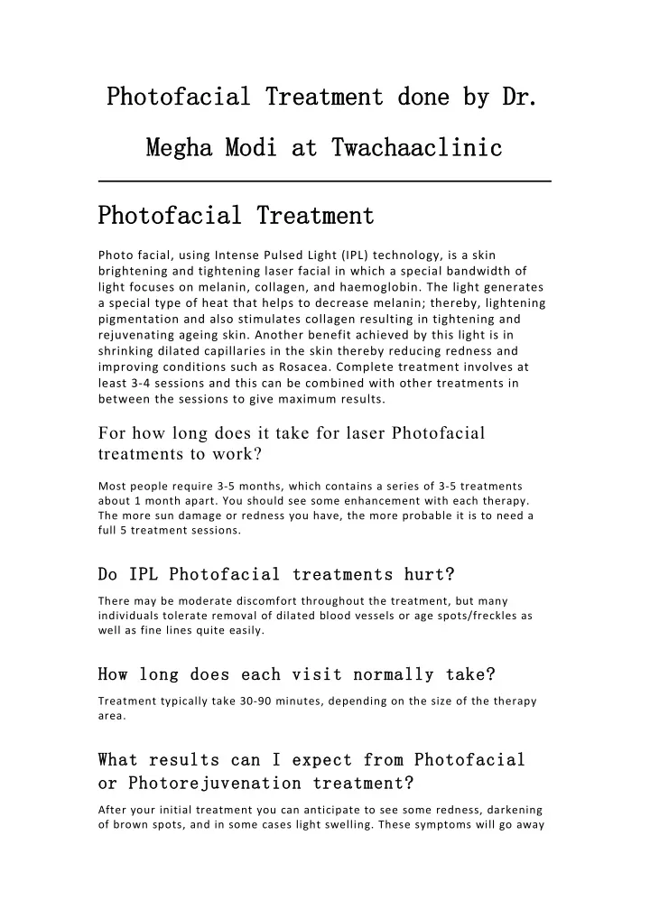 photofacial photofacial treatment
